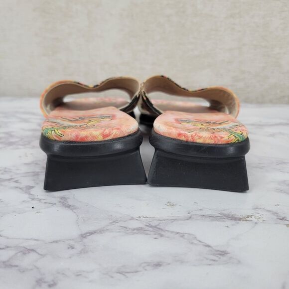 Icon Gustav Klimt Women Friends Leather Kitten Heel Sandals Wearable Art - Picture 5 of 11